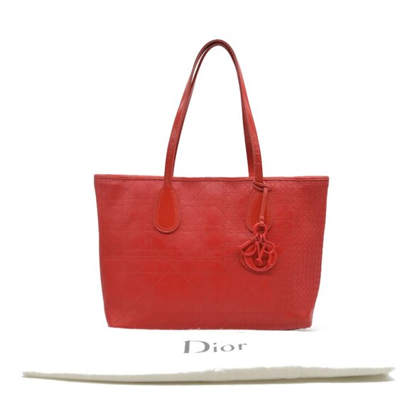 SOLD Christian Dior  Coated Canvas Cannage Panarea Shopping Tote - Picture 1 of 7